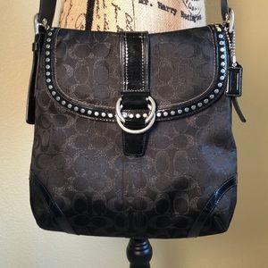 Coach studded crossbody bag in black, EUC